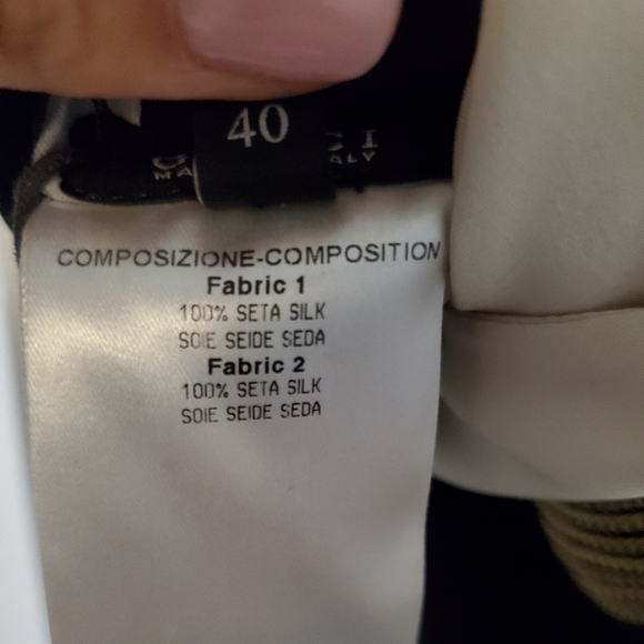 VINTAGE GUCCI Spring 2012 Drop Waist Dress Black White & Gold Size 40 - Picture 9 of 11